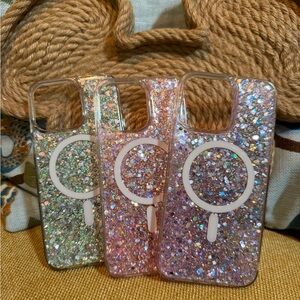 Glitter iPhone 15 Pro Max Cases with MagSafe - 3 case bundle